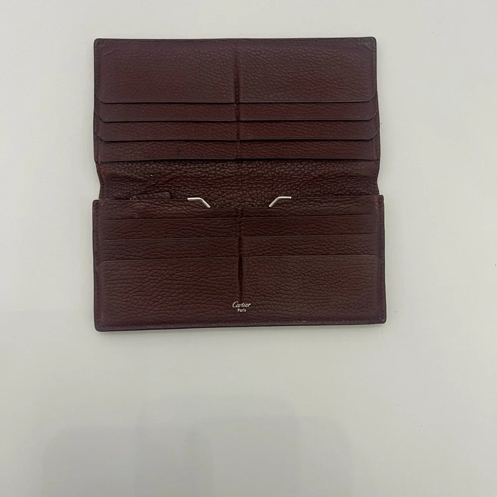 🔥Cartier🔥👠💍Vintage Beautiful Dark Leather Wallet